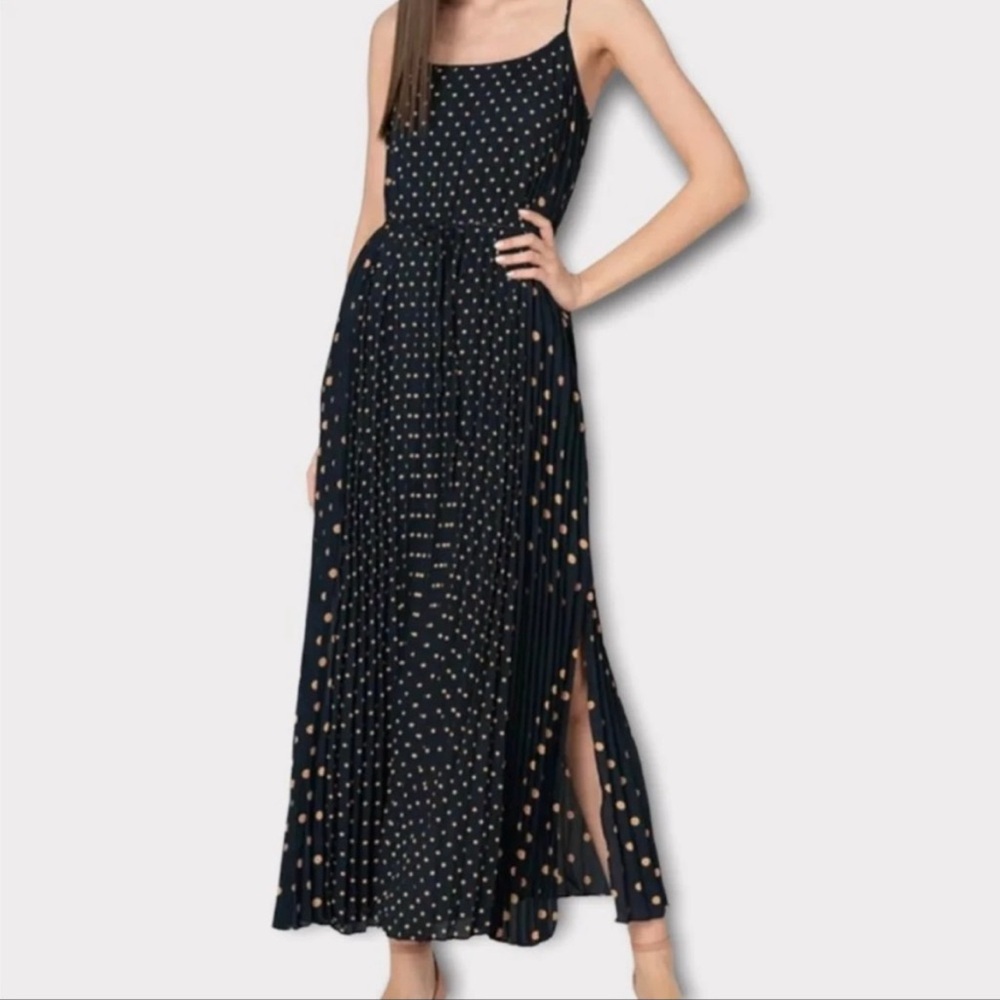 Banana Republic Polka Dot pleated dress with waist tie
